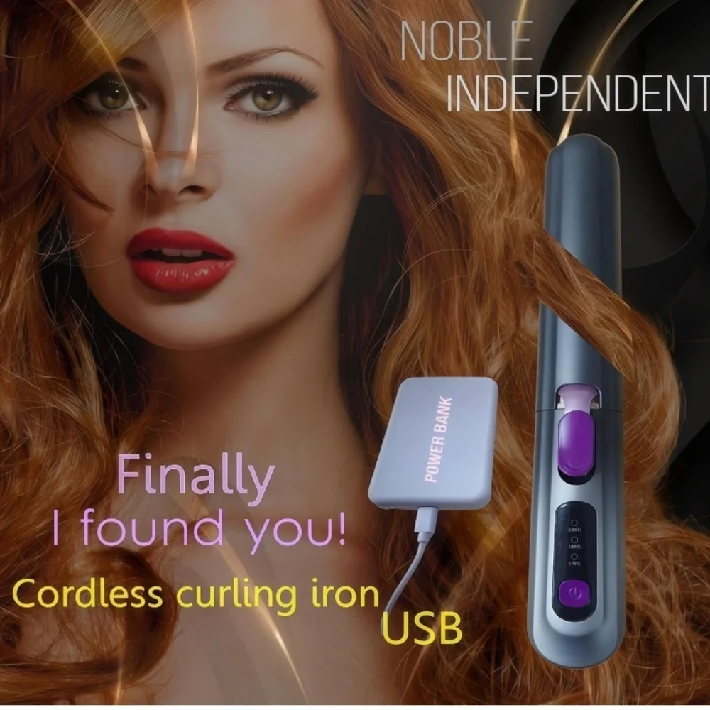 Cordless Curling Iron 1.33” Barrel Straightening Brush - Gray #MC1